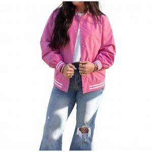 NEW LAYERZ CLOTHING rodeo long sleeve bomber jacket in pink